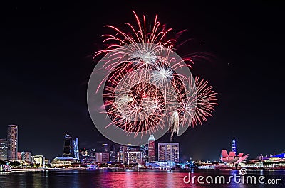 Singapore National Day`s Firework Editorial Stock Photo